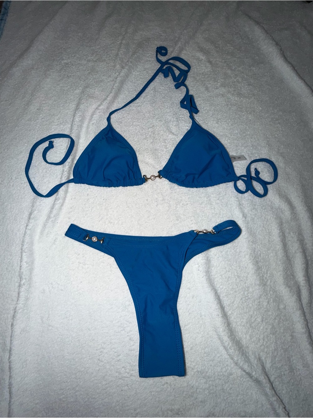 Blue Triangle String Bikini Set - Women's Swim